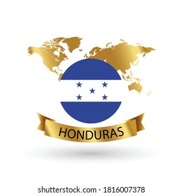 Honduras Flag .official national flags of the world series. circular design . Vector