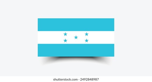 Honduras flag. Flag of Honduras. The official ratio. Flag icon. Standard color. Standard size. A rectangular flag. Computer illustration. Digital illustration. Vector illustration.