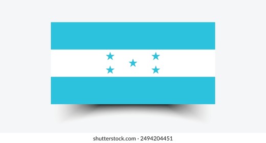 Honduras flag. Flag of Honduras. The official ratio. Flag icon. Standard color. Standard size. A rectangular flag. Computer illustration. Digital illustration. Vector illustration.