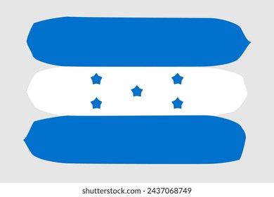 Honduras flag - painted design vector illustration. Vector brush style