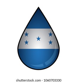 The Honduras flag painted on 3D water drop
