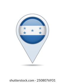 Honduras - Fahnennadel für Karte. Vektorgrafik.