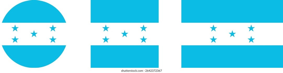 
Honduras flag PNG vector. Honduras square and round icon isolated on transparent PNG background. Honduras flag icon.

