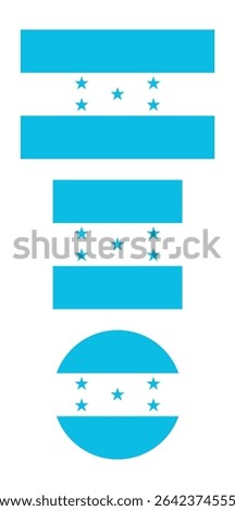 
Honduras flag PNG vector. Honduras square and round icon isolated on transparent PNG background. Honduras flag icon.


