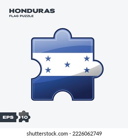Honduras flag puzzle pieces. vector illustration isolated on a white background