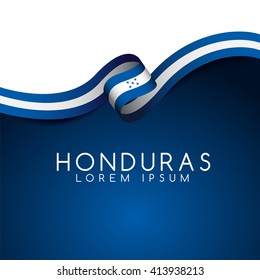 Honduras Flag Ribbon : Vector Illustration