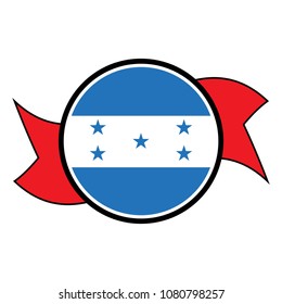 Honduras flag in round button of icon. flag logo of Honduras emblem isolated on white background, Honduras national concept sign, Vector illustration.