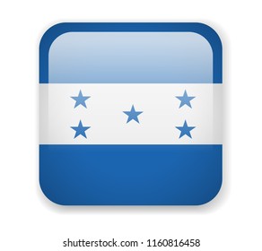 Honduras Flag. Square bright Icon. Vector Illustration