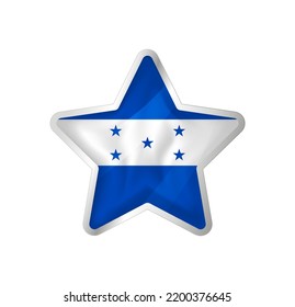 Honduras flag in star. Button star and flag template. Easy editing and vector in groups. National flag vector illustration on white background.