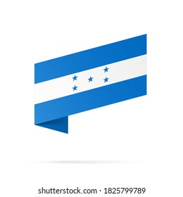 Symbol des Flaggenstaates von Honduras einzeln auf nationalem Hintergrund. Grußkarte Nationaler Unabhängigkeitstag der Republik Honduras. Illustrationsbanner mit realistischer Staatsflagge.