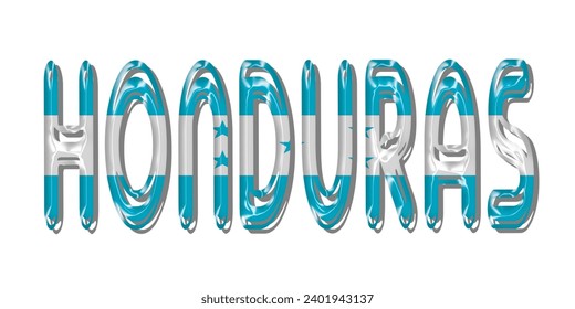 HONDURAS flag text font, 3D HONDURAS flag colorful background, HONDURAS flag vector illustration