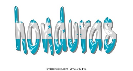 HONDURAS flag text font, 3D HONDURAS flag colorful background, HONDURAS flag vector illustration