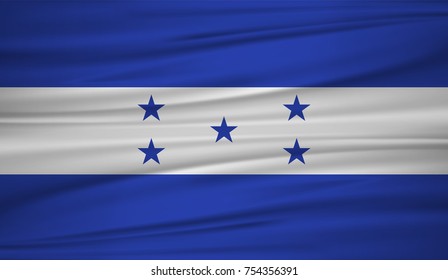 honduras flag vector. Vector flag of honduras blowig in the wind. EPS 10.