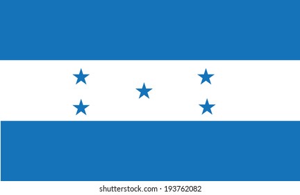 Honduras flag vector illustration isolated on background. National symbol of state in Central America. Patriotic banner emblem.