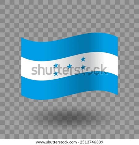 Honduras flag vector. Honduras wavy flag isolated transparent background. Flag of Honduras symbol icon. EPS 10