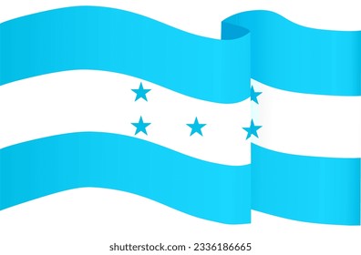 Honduras flag wave isolated on png or transparent background