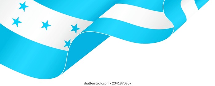 Honduras flag wave isolated on png or transparent background