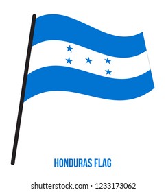 Honduras Flag Waving Vector Illustration on White Background. Honduras National Flag.