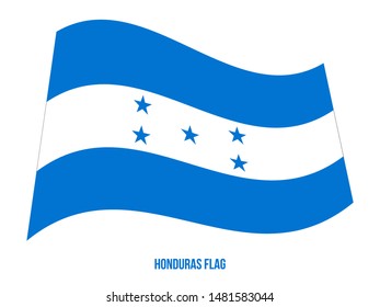 Honduras Flag Waving Vector Illustration on White Background. Honduras National Flag.