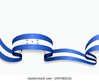 Honduras flag wavy abstract background. Vector illustration.