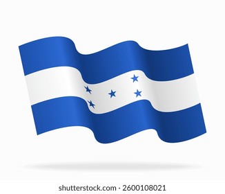 Honduras flag wavy background layout. Vector illustration.