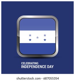 Honduras Glossy Button Independence Day background