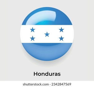 Honduras lustroso bandera nacional burbuja forma redonda icono de ilustración vectorial vidrio