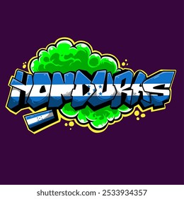 Honduras in graffiti art style