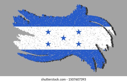 Honduras grunge flag, Honduras flag with shadow on isolated background, vector illustration