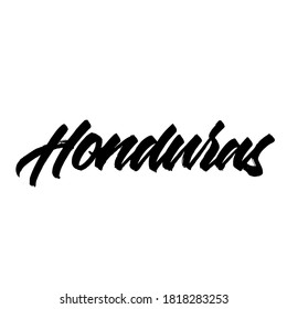 Honduras. handwritten city name. typography design. Hand written type. Simple vector sign. Vector illustration.