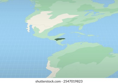 Honduras auf einer detaillierten Karte, geografische Lage von Honduras hervorgehoben. Vektorgrafik.