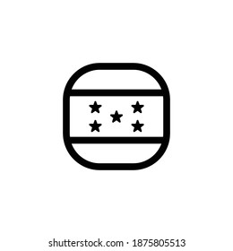Honduras Icon, National Flag Square Symbol.