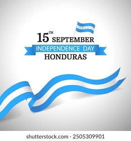 Día de la Independencia de Honduras. Anuncio con cinta. Ilustración vectorial.
