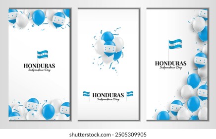 Día de la Independencia de Honduras. Conjunto de Anuncio. Ilustración vectorial
