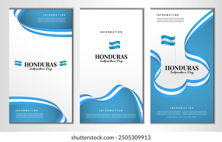 Honduras Independence Day. Banner set. Vector Illustration
