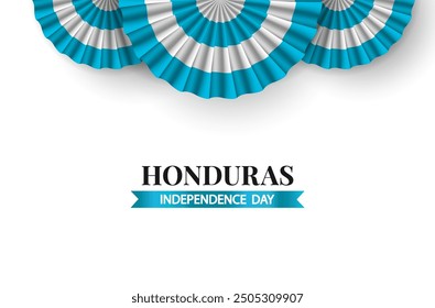 Día de la Independencia de Honduras. Anuncio de celebración. Escarapela. Ilustración vectorial.
