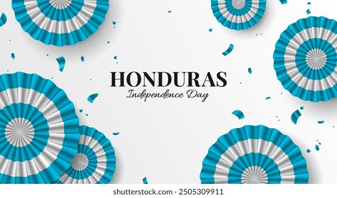 Día de la Independencia de Honduras. Anuncio de celebración. Escarapela. Ilustración vectorial.
