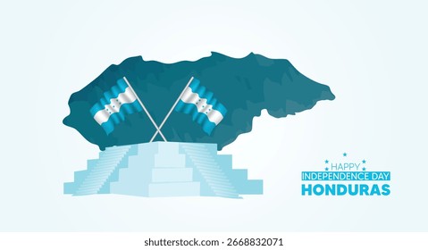 Cartel del Vector de celebración del Día de la Independencia de Honduras 15 de septiembre Diseño nacional de Festiva