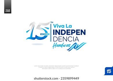 Blootipo del día de la independencia de Honduras 15 de setiembre con antecedentes de bandera