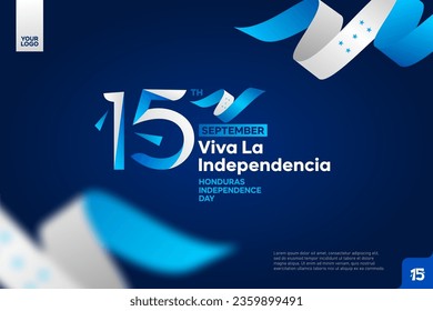 Honduras independence day logotype september 15th with flag background