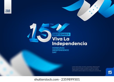 Blootipo del día de la independencia de Honduras 15 de setiembre con antecedentes de bandera