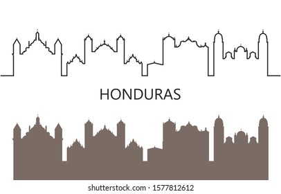 Honduras logo. Isolated Honduran architecture on white background