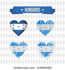 Honduras with love. Design vector broken heart with flag inside.