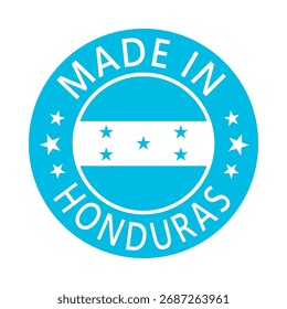 Honduras Made in Stamp im Kreis mit Flagge Vektor Vorlage auf weißem Hintergrund