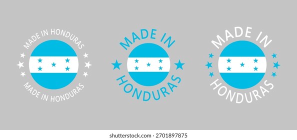 Honduras Made in Stamp im Kreis mit Flagge auf weißem Hintergrund