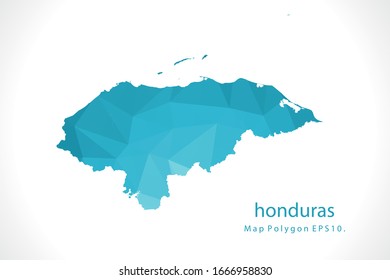 honduras Map Abstract geometric rumpled triangular low poly style gradient graphic on white background