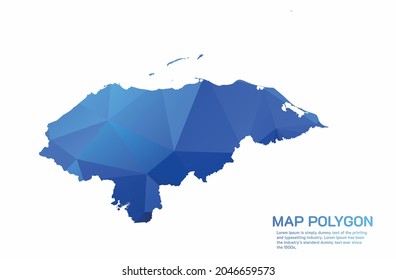 Mapa de Honduras Resumen gráfico de gradiente de bajo estilo de polo triangular rugoso sobre fondo blanco