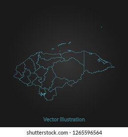 Honduras map - Abstract mash line and point scales on dark background with Honduras. flat design style, clean and modern. Vector Illustration eps10 