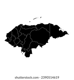 Honduras map with administrative divisions. Vector illustration.