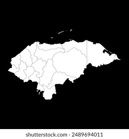 Honduras Karte mit administrativen Abteilungen. Vektorillustration.